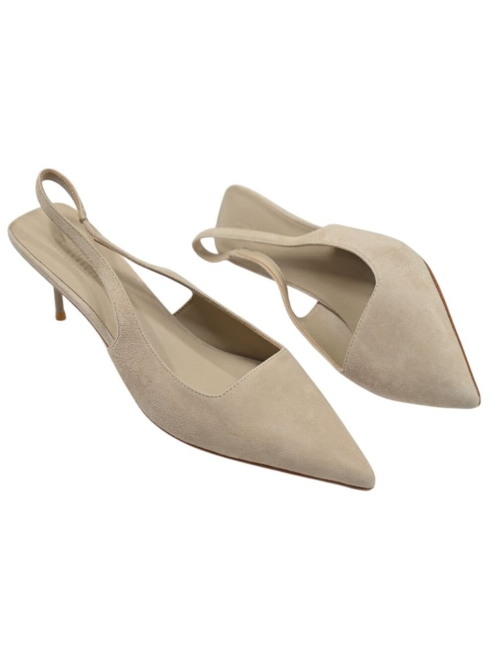 FEMME LA G55 Slingback Stiletto Heel in Sand Suede
